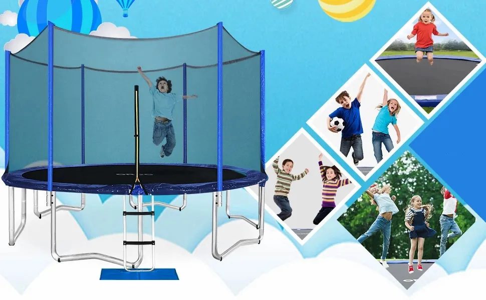 10/12/14/15FT Children Large Trampoline Exercise Indoor Parts Trampoline Outdoor