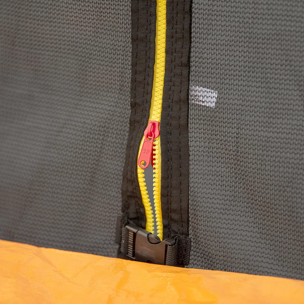 12FT Orange Trampoline with Basketball Hoop Inflator and Ladder Inner Safety Enclosure