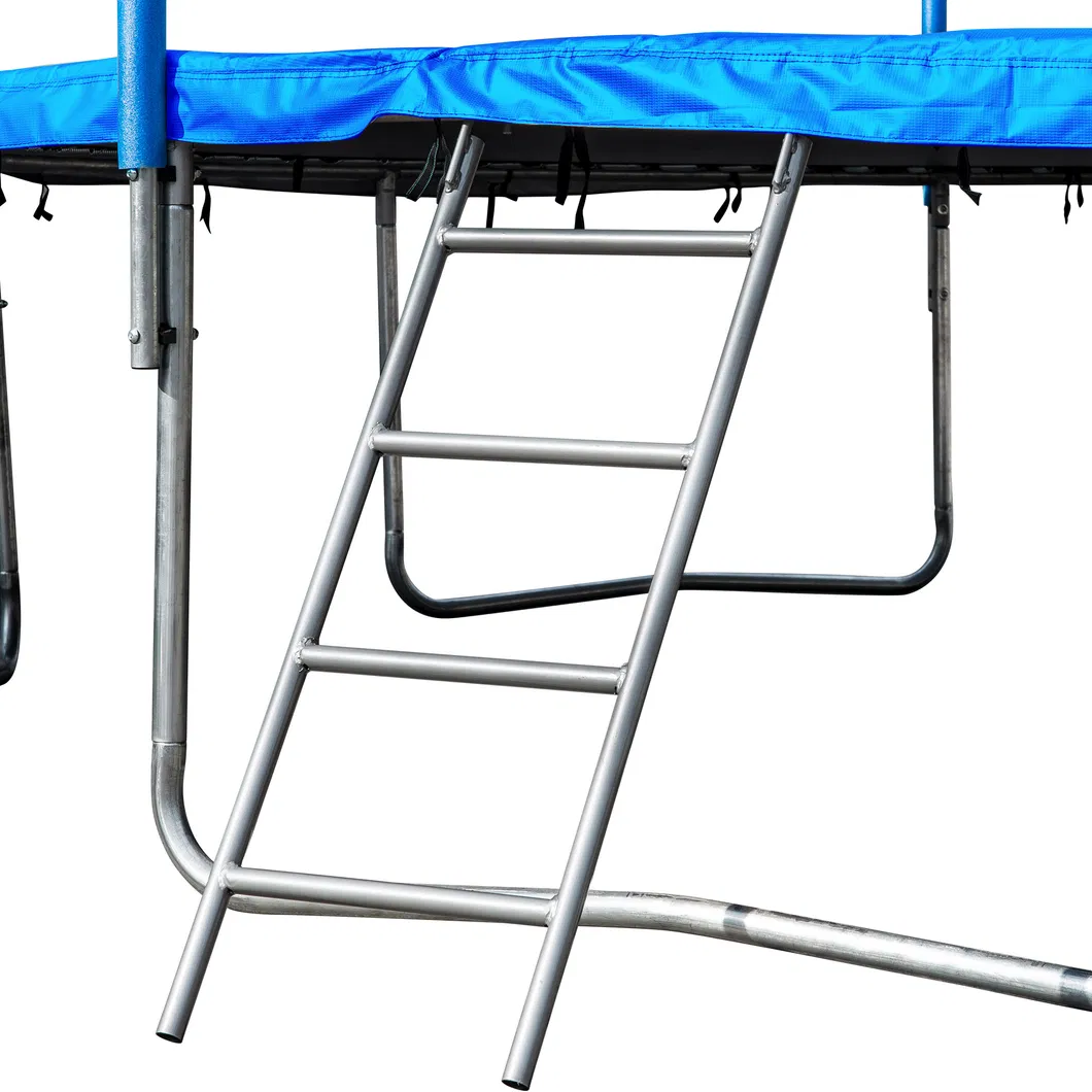 16FT Round Indoor Trampoline with Safety Enclosure Net and Basketball Hoop Easy Assembly Leisure Trampoline