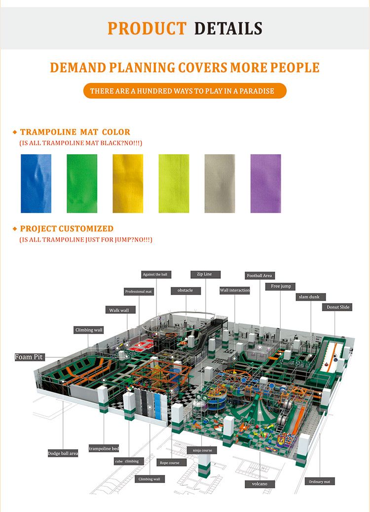2021 Chilren Indoor TUV High Quality Trampoline Park Indoor Playground for Hot Sale in Shopping Mall