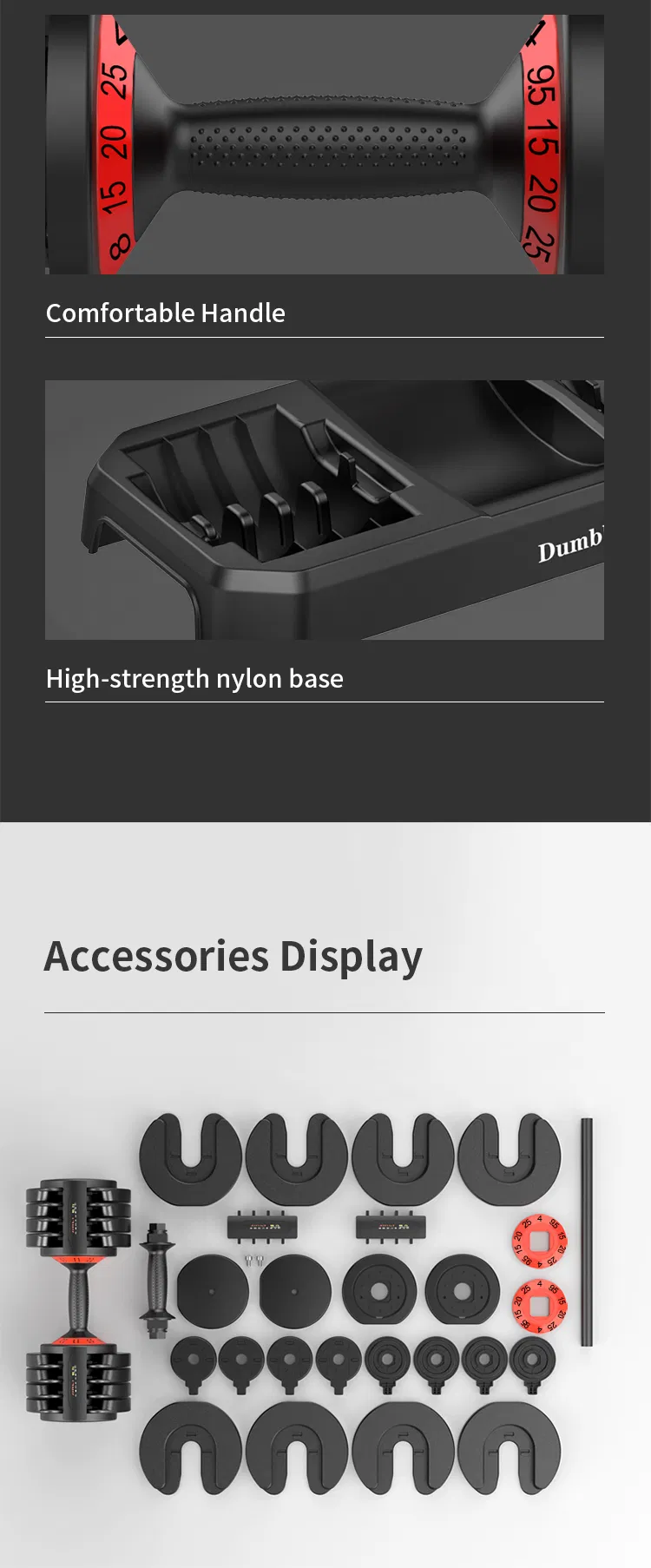 2021 New Design Dumbbeel Factory Direct Adjustable Weights Automatic Dumbbell Set for Gym Fitness Body Building