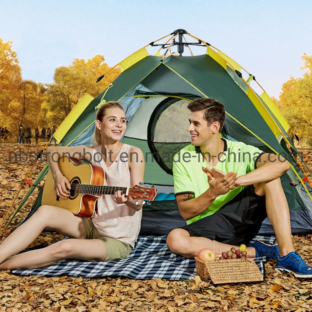 3-4 People Sunscreen Silver Glass Rod Hydraulic, Dual-Purpose, Three Use Tent