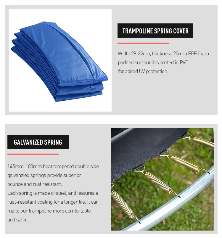 6FT-16FT OEM High Bounce Outdoor Inside Net Spring Enclosure Big Trampoline