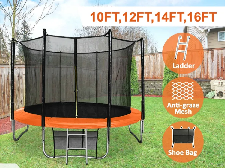 8FT Kids Gymnastic Fitness Bungee Trampoline Park with Safe Net