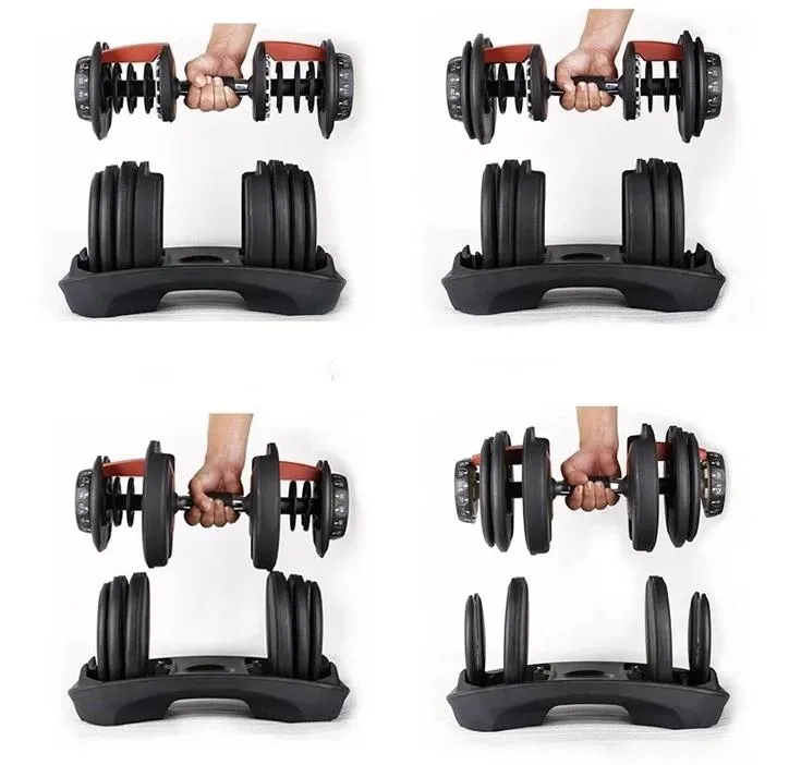 Ad-17 Home Gym Sports Equipment Rubber Coating Adjustable Weight Set/52.5 Lb Adjustable Dumbbell Set