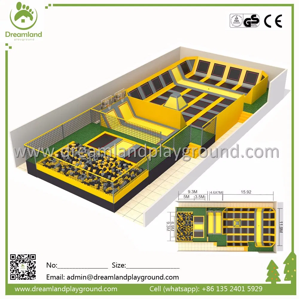 Basketball Trampoline Court, Multi-Function Parkour Indoor Trampoline World,