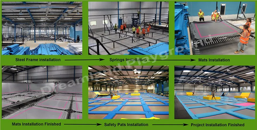 Basketball Trampoline Court, Multi-Function Parkour Indoor Trampoline World,