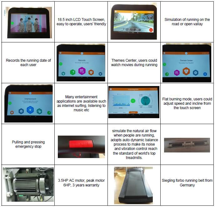 Best Gym Commercial Treadmill Fitness Equipment Running Machine 681 Touch Screen WiFi