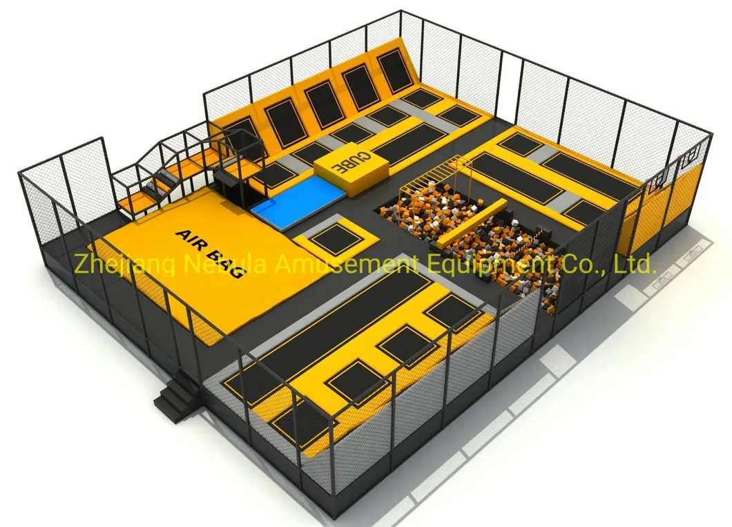 Ce Certificated Gymnastic Jump Trampoline with Dodgeball, Indoor Trampoline Park