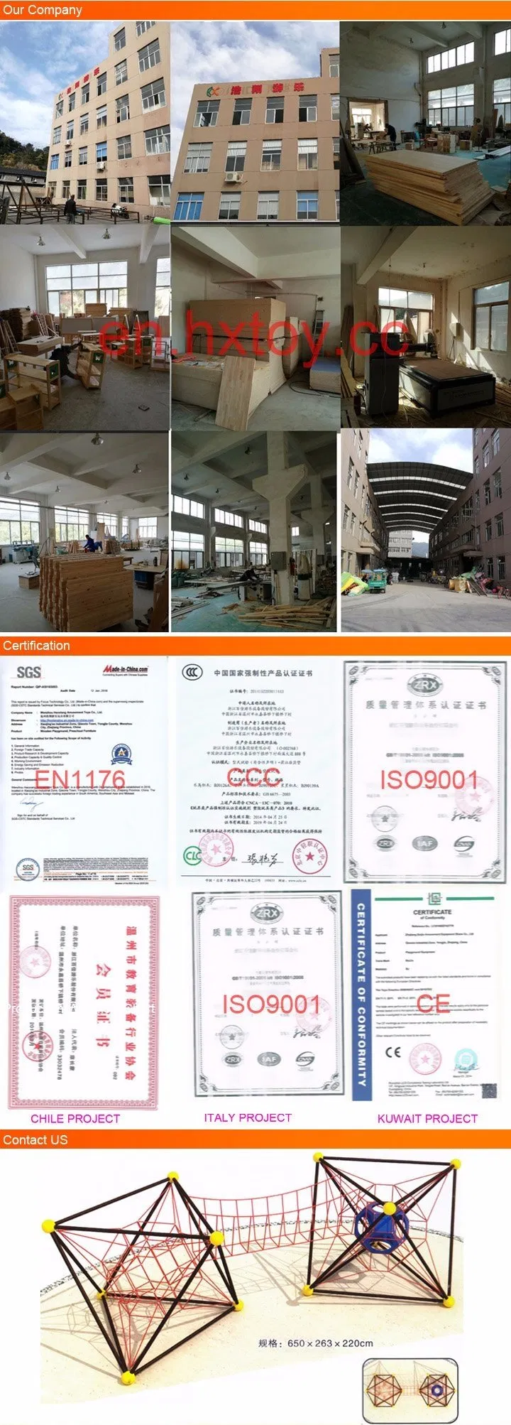 Children Outdoor Metal Climbing Frame Structure