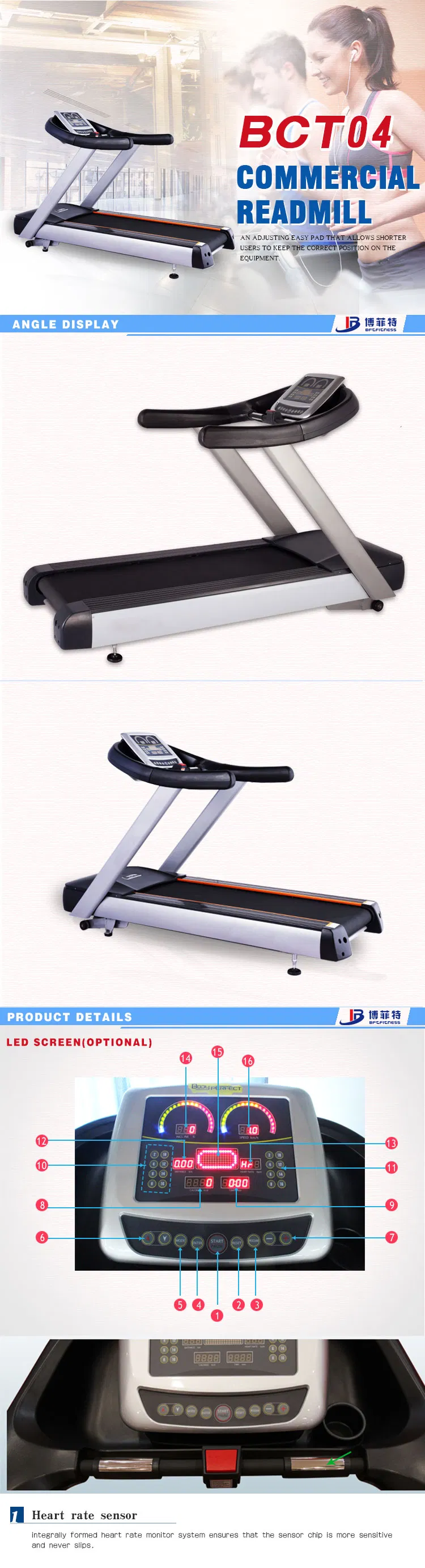 Commercial Fitness Life Gear Magnetic Treadmill (BCT04)
