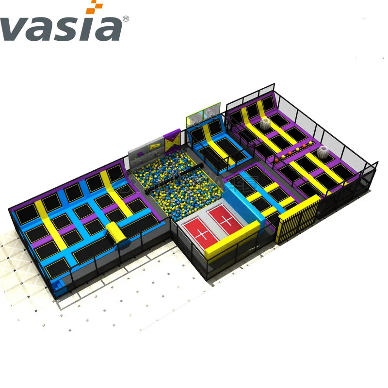 Commercial Park ASTM Trampoline Park with Foam Pit Climbing Wall