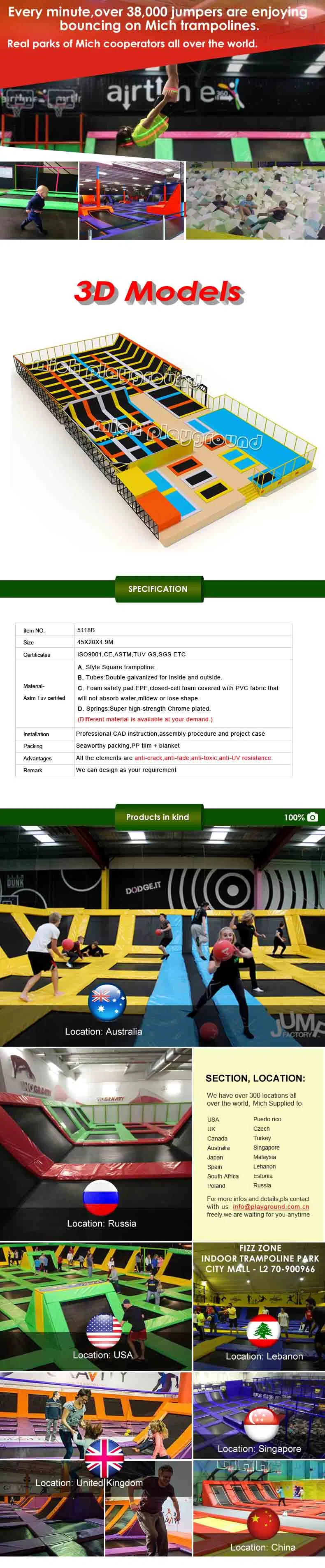 Competition Indoor Grade Inflatable Trampoline Arena Factory