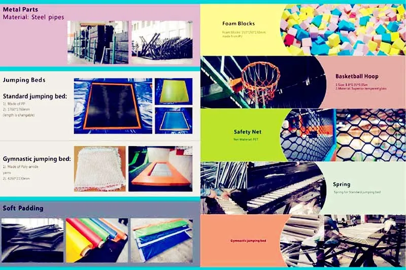 Customized Design Used Adults Large Indoor Trampoline Court for Sale