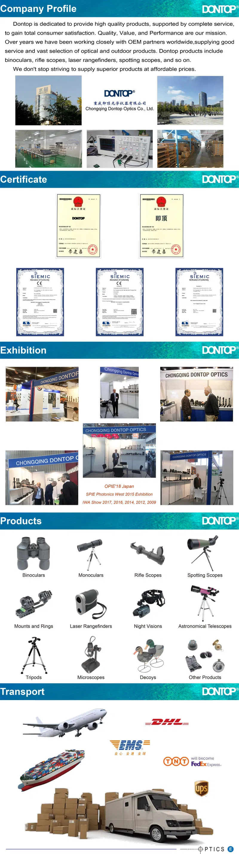 Dontop 1X22X33 Red DOT Reflex Sight for Rifle DOT Scope