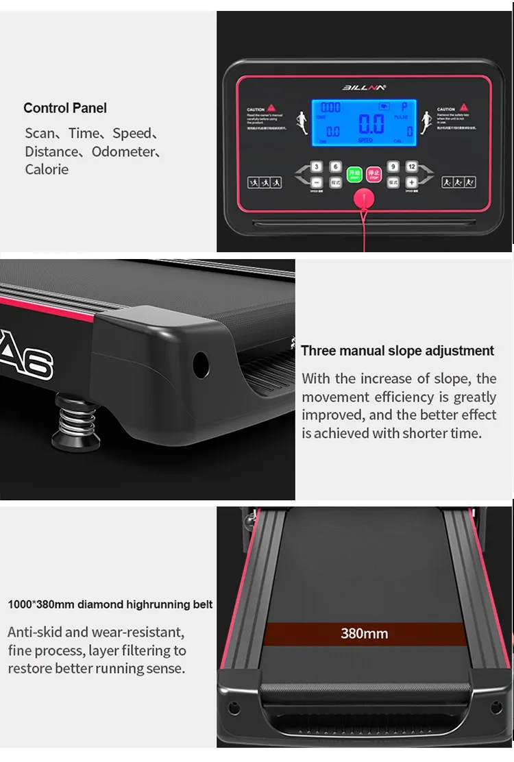 Electric Portable Power Motorized Machine Running Jogging Gym Exercise Treadmill