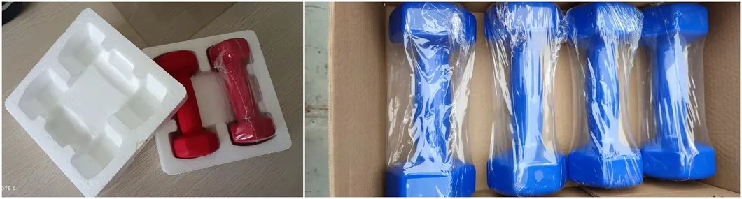 Factory Custom Logo Vinyl PVC Neoprene Dipping Cart Iron Dumbbell Gym Dumbbells Set for Sale