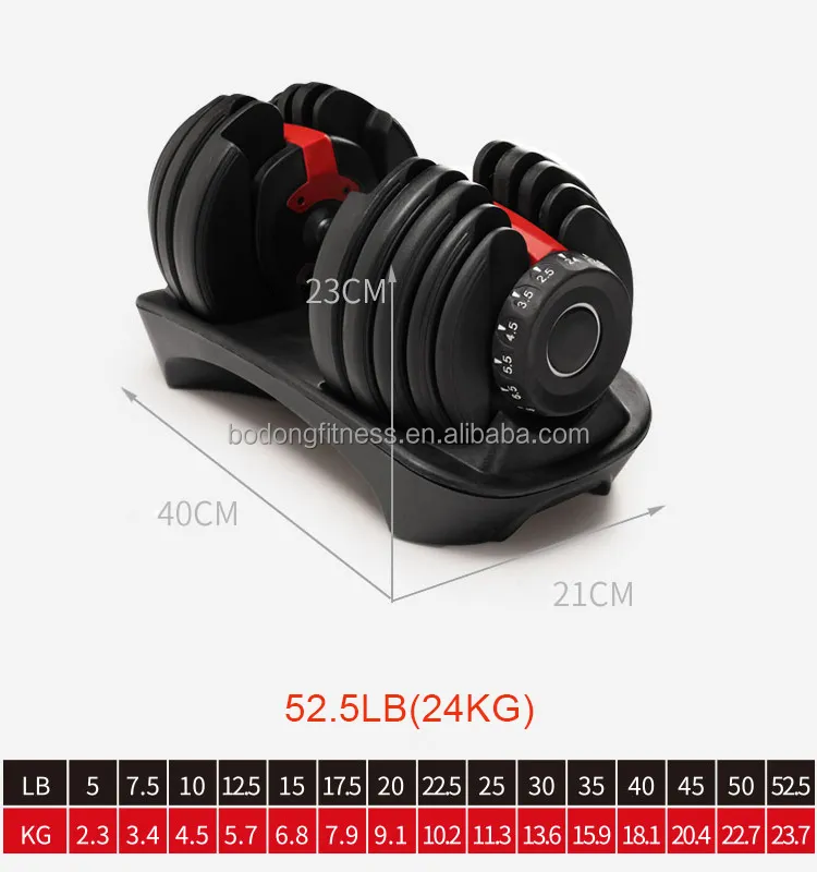 Fitness Equipment 24kg 40kg Adjustable Dumbbell Set for Body Building