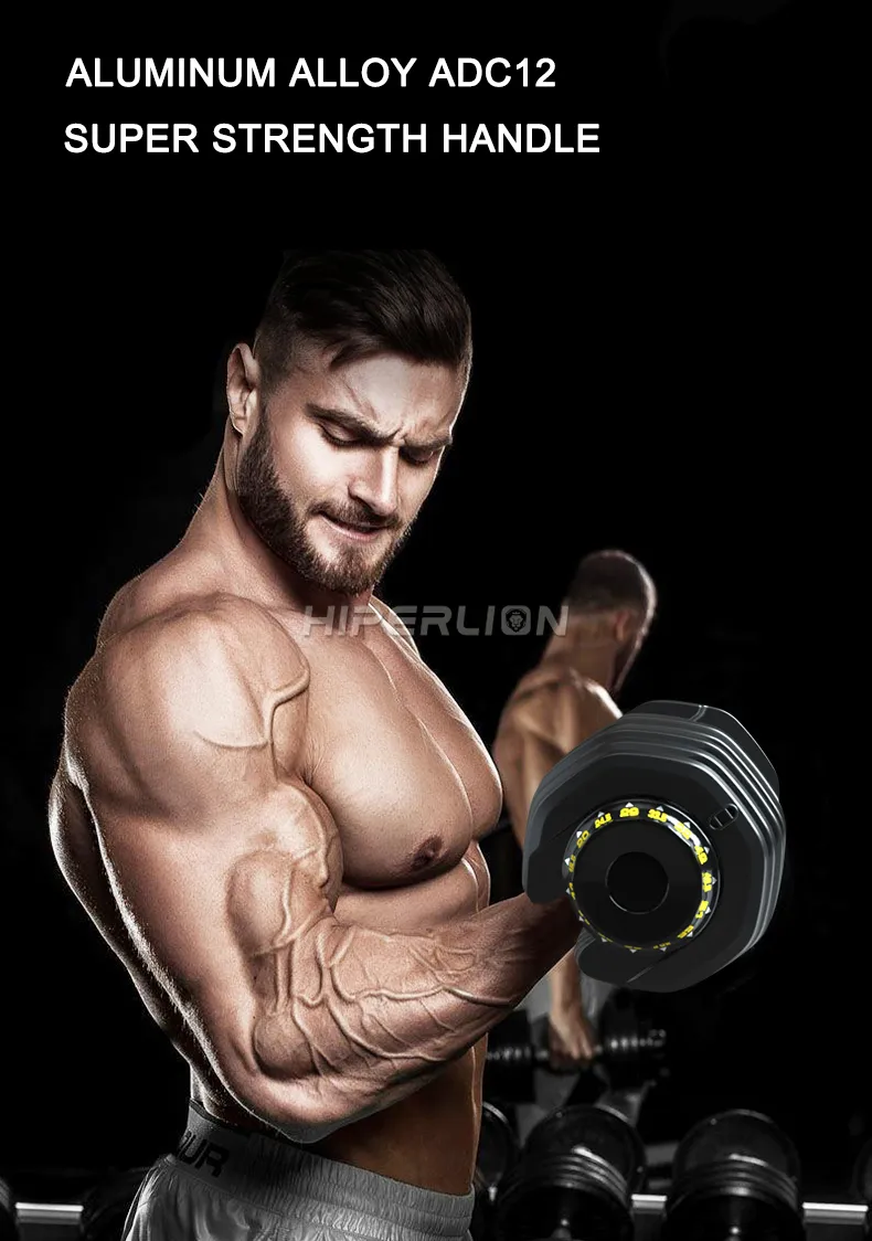 Fitness Equipments Dial 50kg Pound Pair Adjustable Dumbbells with Rack