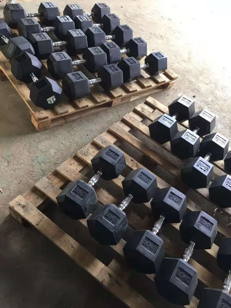 Fjjw Fitness Gym 5lbs 10lbs 15lbs 20lbs 25lbs 30lbs 35lbs 40lbs Rubber Hex Dumbbell Set