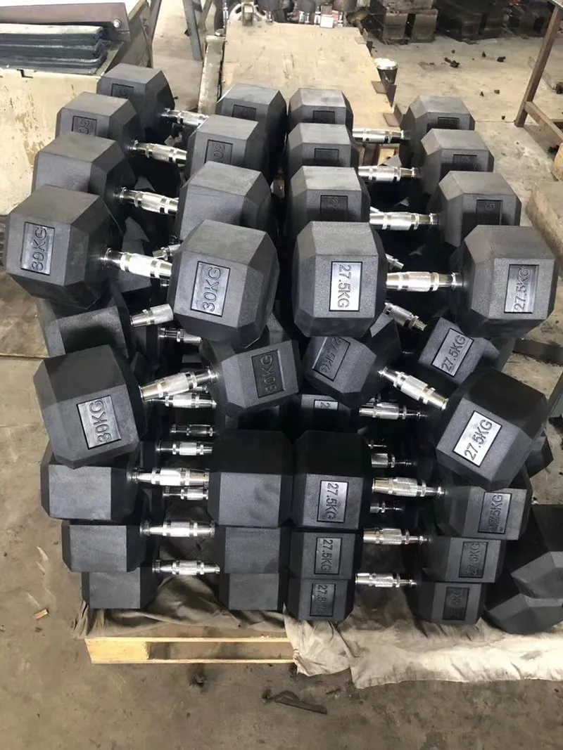 Fjjw Fitness Gym 5lbs 10lbs 15lbs 20lbs 25lbs 30lbs 35lbs 40lbs Rubber Hex Dumbbell Set
