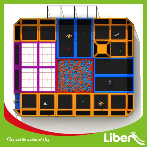 for Sale Indoor Trampoline Court with Foam Pit and Basketball