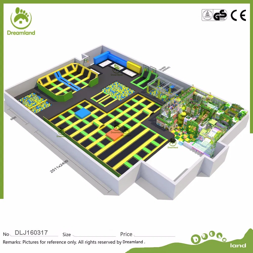 Free Jumping Trampoline Arena, Ninja Course, Olympic Trampoline Court