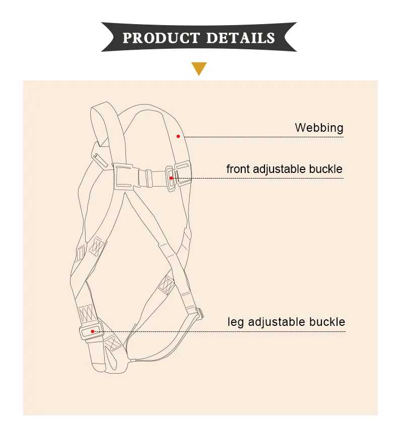 Full-Body Safety Belt for Falling Protection Fall Arrest Safety Harness