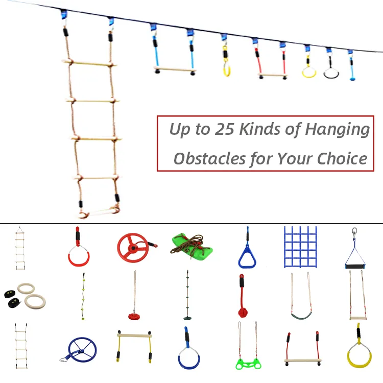 Gentle Booms Sports OEM Ninja Warrior Slackline Obstacles Course Monkey Bar with Ladders for Sale