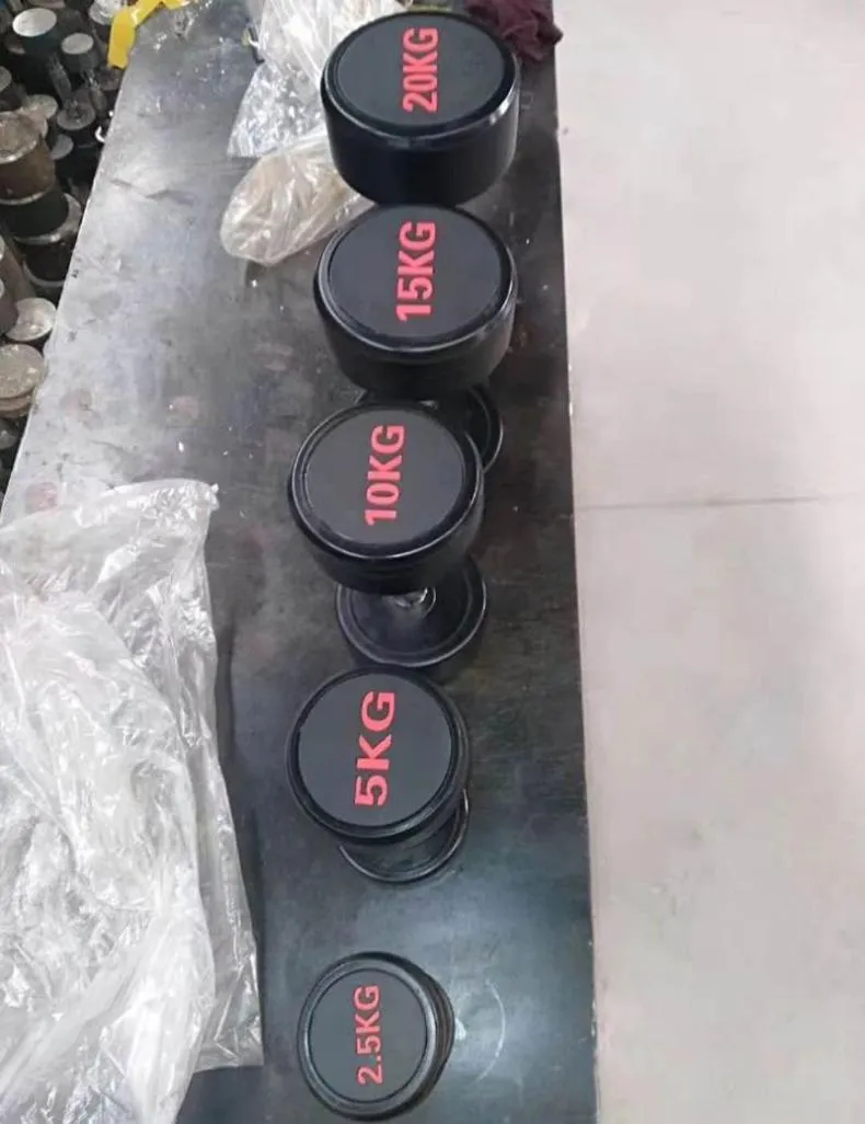 Gym Equipment Round Rubber Adjustable Dumbbells 10kg Dumbbell Sets Weightlifting