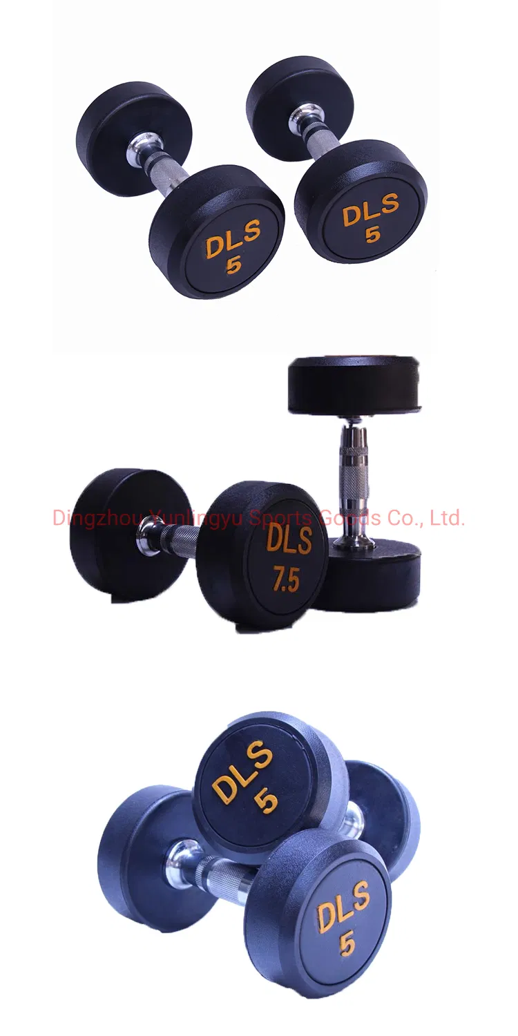 Gymnasium Fixed Dumbbell for Women and Men′s Household Professional Rubber Covered One Round Head Arm Exercise Muscle Commercial Dumbbell