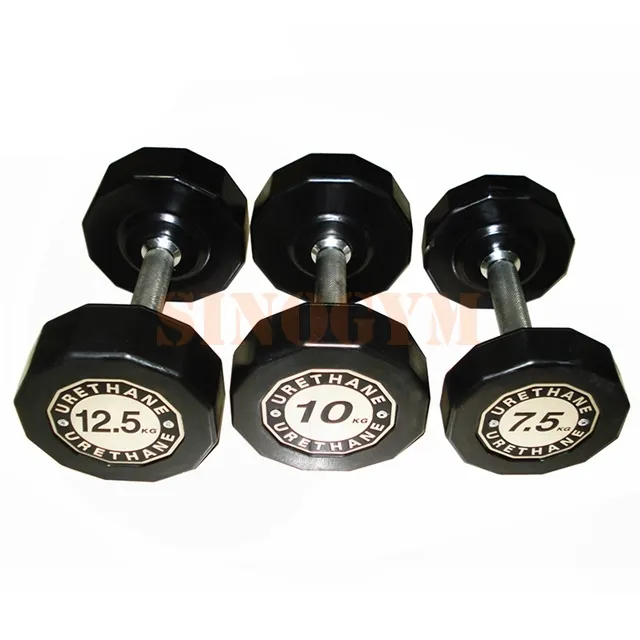 High Quality PU Coated Dodecagon Dumbbells