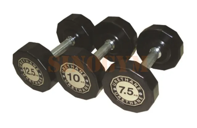 High Quality PU Coated Dodecagon Dumbbells