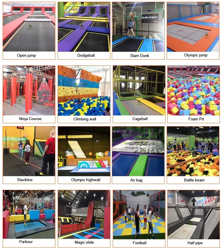 High Quality Wholesale Customized Sky Zone Fitness Equipment Trampoline Park Kids Men Indoor Jump Free Trampoline