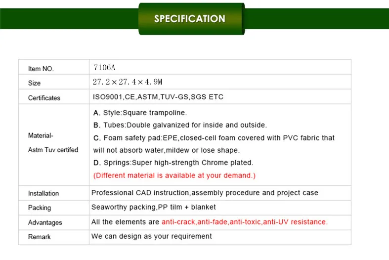 Indoor Trampoline Small Trampoline Amusement Trampoline Jumping Trampoline