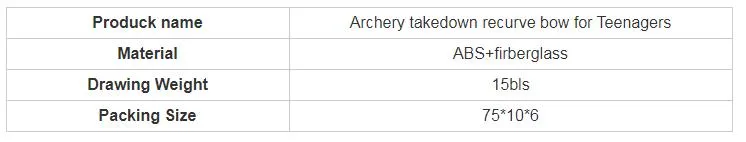 Kids Outdoor Shooting Takedown Recurve Bow Archery Game 15lbs Children Recurve Bow