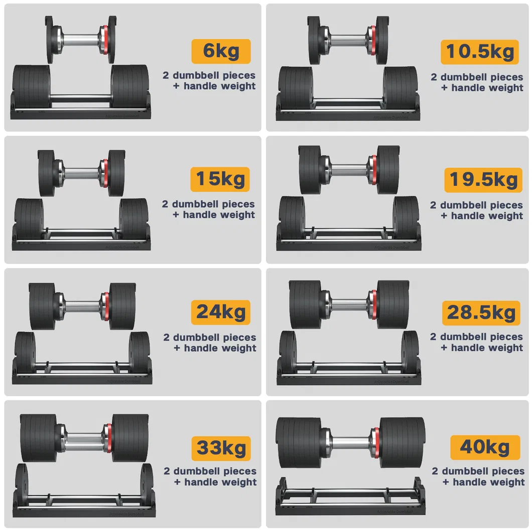 Made-in-China Adjustable Dumbbell Fitness Weight Dumbbells 40kg