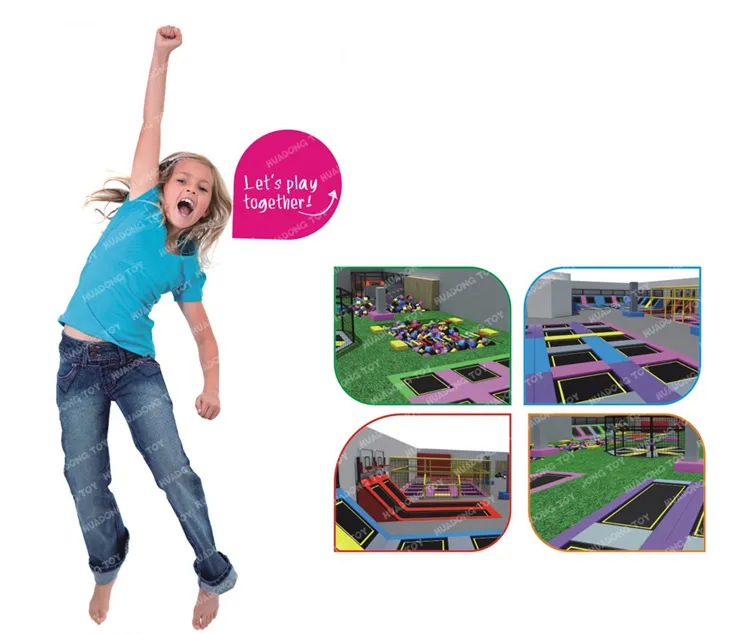 USA Indoor Portable Trampolines Arena Park Rectangle Trampoline Wall