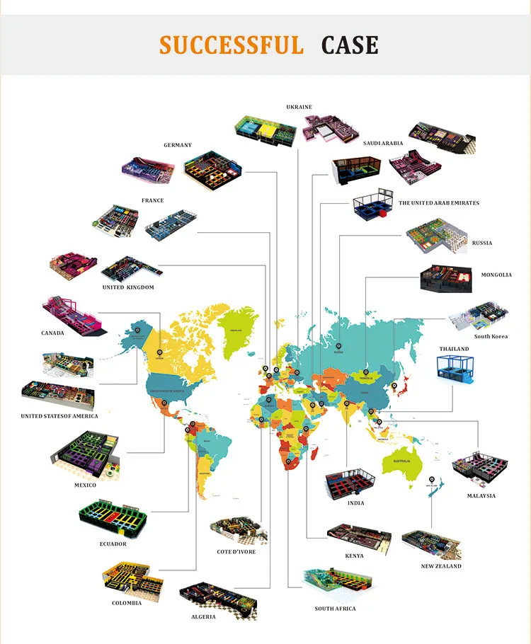 Vasia Amusement Adult Indoor Trampoline Park Customized Design