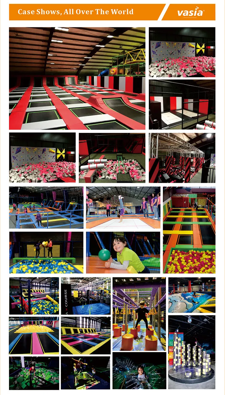 Vasia Amusement Adult Indoor Trampoline Park Customized Design