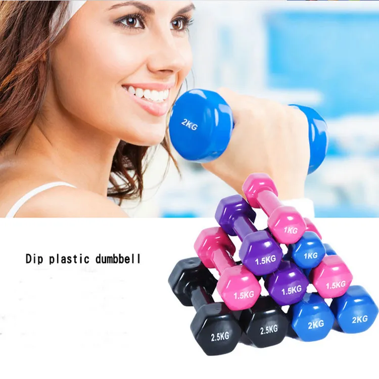 Weight Loss Exercise for Children Dumbbell Rubber Hex Dumbbell Gym Equipment Dumbbells Home Fitness Equipment