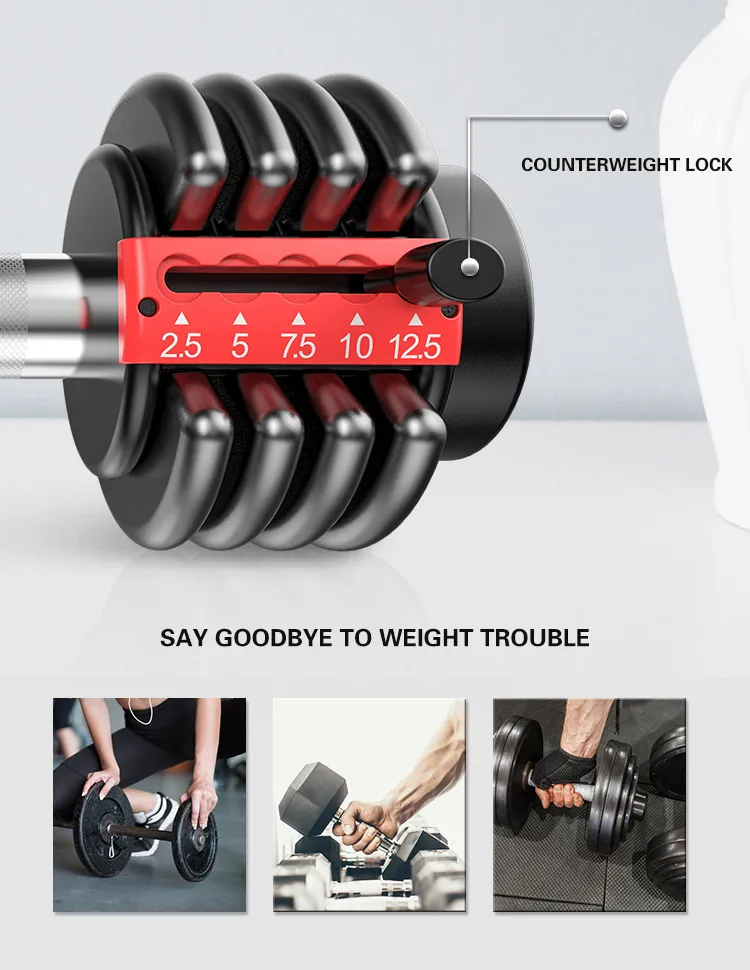 Wholesale Adjustable Rubber Hex Chrome Fitness 15kg Barbell Strength Training Dumbell Sets Wholesale Dumbbell Set