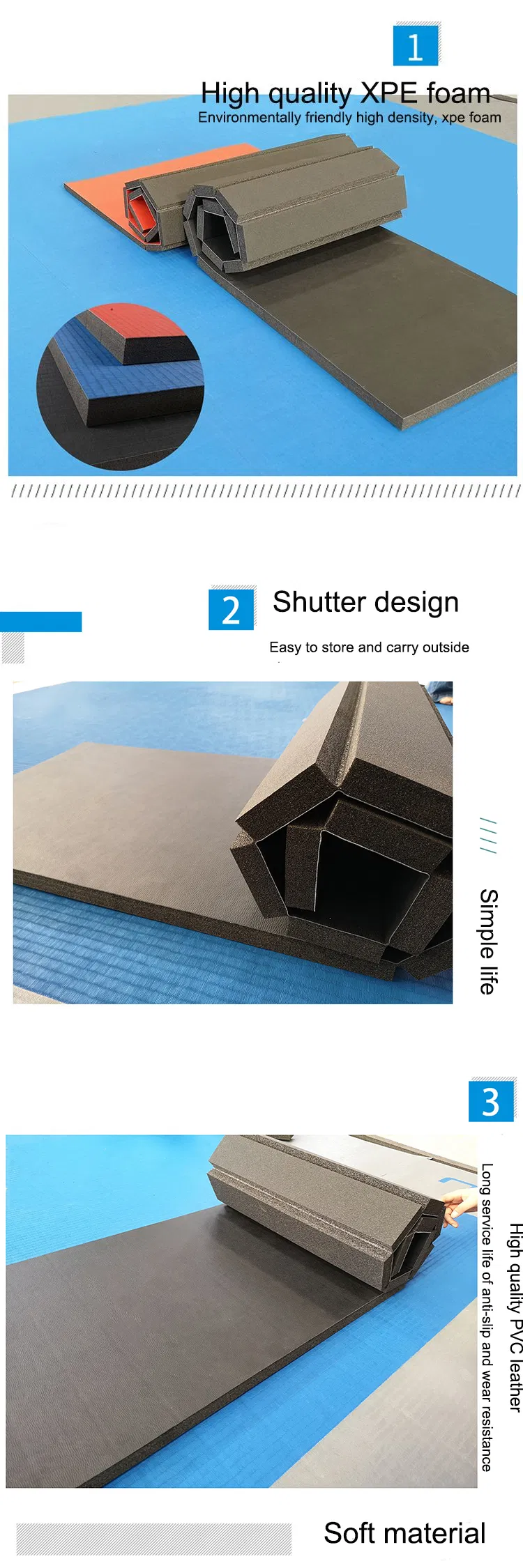 Wholesale Martial Arts Tatami Judo Jiu-Jitsu Wrestling Karate Roll Mats